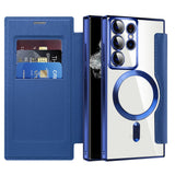 Husa de protectie Techsuit SmartMag Book compatibil cu Samsung Galaxy S22 Ultra 5G, Albastru