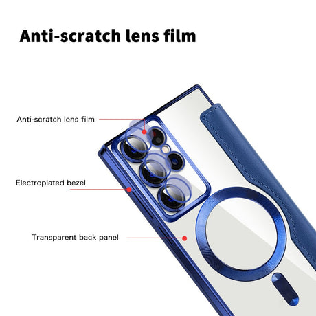 Husa de protectie Techsuit SmartMag Book compatibil cu Samsung Galaxy S22 Ultra 5G, Albastru