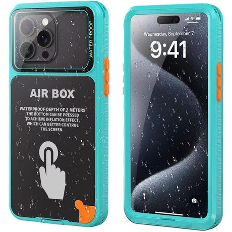 ShellBox AirBox Waterproof IP68 Case (6.1 inch), iPhone 12/12 Pro/13/13 Pro/14/14 pro/15/15 Pro/16, Albastru