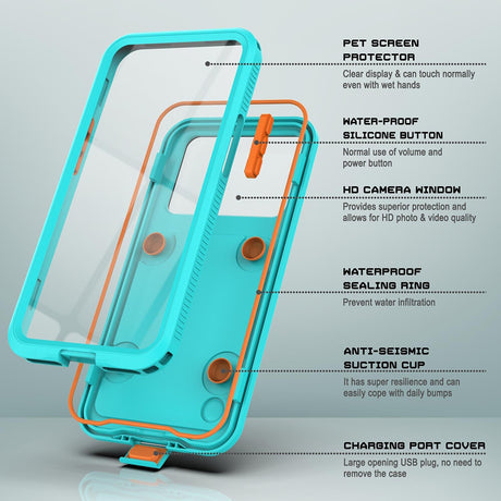 ShellBox AirBox Waterproof IP68 (6.7 inch), iPhone 12 Pro Max/13 Pro Max/14 Pro Max/ 15 Pro Max/16 Pro Max/15+/16+, Albastru