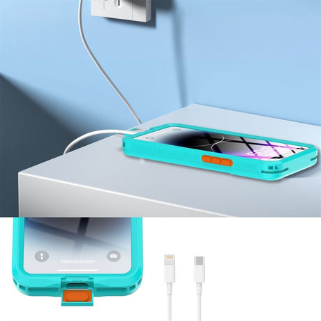 ShellBox AirBox Waterproof IP68 Case (6.1 inch), iPhone 12/12 Pro/13/13 Pro/14/14 pro/15/15 Pro/16, Albastru