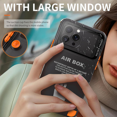 ShellBox AirBox Waterproof IP68 (6.7 inch), iPhone 12 Pro Max/13 Pro Max/14 Pro Max/ 15 Pro Max/16 Pro Max/15+/16+, Negru
