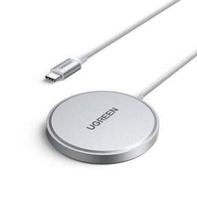 Incarcator Ugreen Magnetic Wireless W703 (35565), Fast Charge, Universal, USB-C, Qi2, 15W, 5V/3A, Type-C Cable, 1.5m, Alb