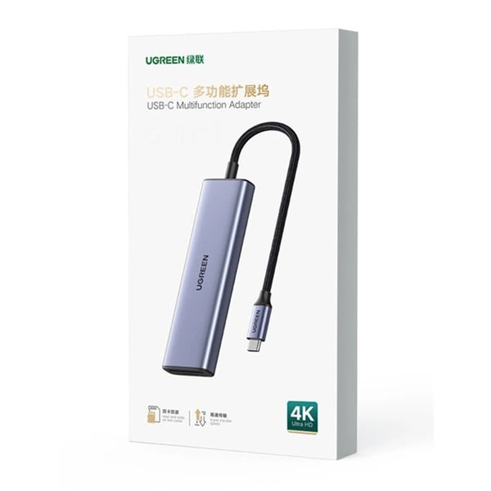 Hub/Dock Ugreen Docking Station CM511 (20956A), Type-C to 3x USB3.0, HDMI 4K, 5Gbps, Card reader SD/TF, 104MB/s, Gri