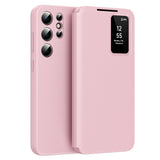 Husa de protectie Techsuit SmartView Series compatibil cu Samsung Galaxy S22 Ultra 5G, Roz