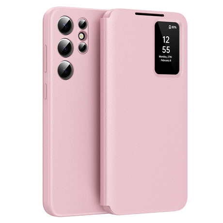 Husa de protectie Techsuit SmartView Series compatibil cu Samsung Galaxy S22 Ultra 5G, Roz