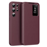 Husa de protectie Techsuit SmartView Series compatibil cu Samsung Galaxy S22 Ultra 5G, Rosu