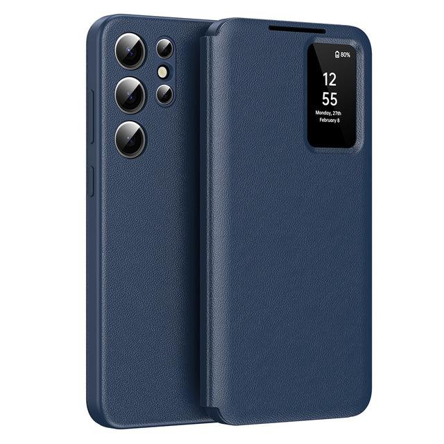 Husa de protectie Techsuit SmartView Series compatibil cu Samsung Galaxy S22 Ultra 5G, Albastru