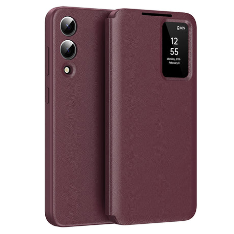 Husa de protectie Techsuit SmartView Series compatibil cu Samsung Galaxy S25 Edge, Rosu