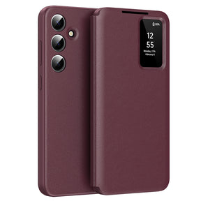 Husa de protectie Techsuit SmartView Series compatibil cu Samsung Galaxy S25 Plus, Rosu