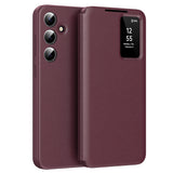 Husa de protectie Techsuit SmartView Series compatibil cu Samsung Galaxy S25, Rosu