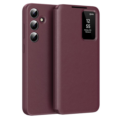 Husa de protectie Techsuit SmartView Series compatibil cu Samsung Galaxy S25, Rosu