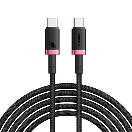 Cablu Baseus Dura Series (P10377803U03-01), for MacBook, Fast Charging, Type-C, PD 240W, 480Mbps, 1m, Rosu / Black