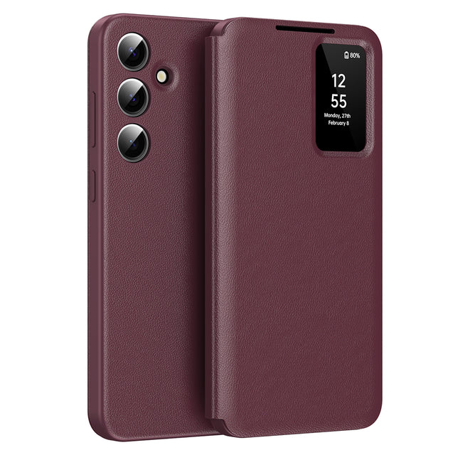 Husa de protectie Techsuit SmartView Series compatibil cu Samsung Galaxy A55 5G, Rosu