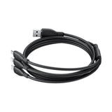 Cablu Baseus Ultra-Fast (P10376303121-00), Fast Charging, USB to Micro-USB, Lightning, USB-C, 3.5A, 1.3m, Negru