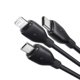Cablu Baseus Ultra-Fast (P10376303121-00), Fast Charging, USB to Micro-USB, Lightning, USB-C, 3.5A, 1.3m, Negru