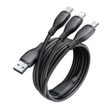 Cablu Baseus Ultra-Fast (P10376303121-00), Fast Charging, USB to Micro-USB, Lightning, USB-C, 3.5A, 1.3m, Negru