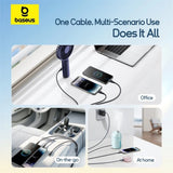 Cablu Baseus Ultra-Fast (P10376303121-00), Fast Charging, USB to Micro-USB, Lightning, USB-C, 3.5A, 1.3m, Negru