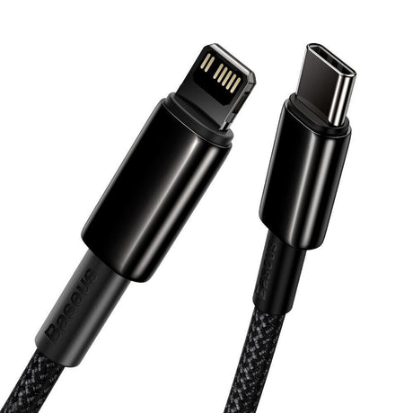 Cablu Baseus Tungsten Gold (CATLWJ-A01), Type-C to Lightning, 20W, 2m, Negru
