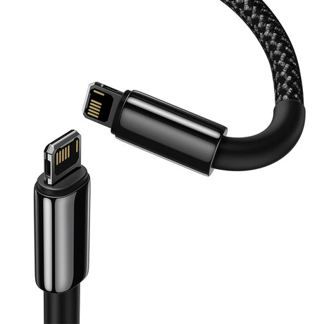 Cablu Type-C la Lightning, 20W, 1m - Baseus Tungsten Gold (CATLWJ-01) - Black