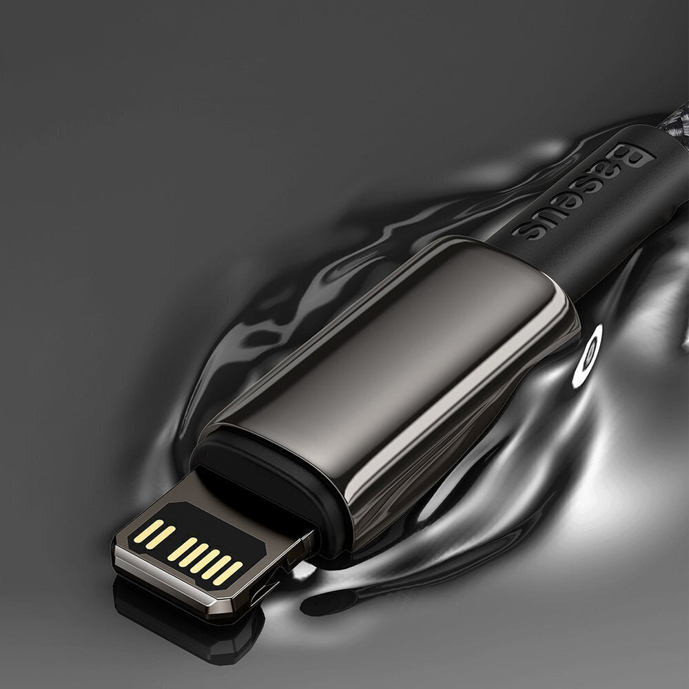 Cablu Type-C la Lightning, 20W, 1m - Baseus Tungsten Gold (CATLWJ-01) - Black