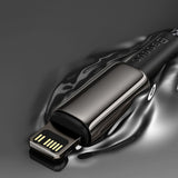 Cablu Type-C la Lightning, 20W, 1m - Baseus Tungsten Gold (CATLWJ-01) - Black