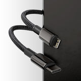Cablu Type-C la Lightning, 20W, 1m - Baseus Tungsten Gold (CATLWJ-01) - Black
