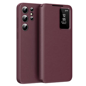 Husa de protectie Techsuit SmartView Series compatibil cu Samsung Galaxy S24 Ultra, Rosu
