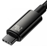 Cablu Baseus Tungsten Gold (CAWJ040001), Type-C to Type-C, Fast Charging, 240W, 1m, Negru