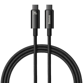 Cablu Baseus Tungsten Gold (CAWJ040001), Type-C to Type-C, Fast Charging, 240W, 1m, Negru