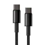 Cablu Baseus Tungsten Gold (CATWJ-01), Type-C to Type-C, Fast Charging, 100W, 1m, Negru