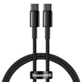 Cablu Baseus Tungsten Gold (CATWJ-01), Type-C to Type-C, Fast Charging, 100W, 1m, Negru