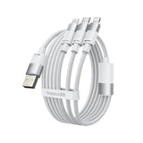 Cablu Baseus StarSpeed (P10319900211-00), Fast Charging, USB to Micro-USB, Type-C, Lightning, 100W, 1.5m, Alb