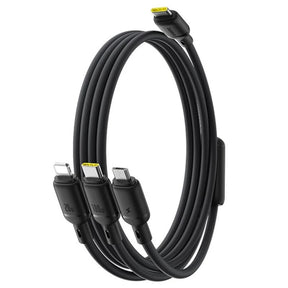 Cablu Baseus Silky (P10377706123-00), Fast Charge, Type-C to Micro-USB, Lightning, USB-C, 100W, 1.5m, Negru Cosmic