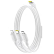 Cablu Baseus Silky (P10377706213-00), Fast Charge, Type-C to Micro-USB, Lightning, USB-C, 100W, 1.5m, Moon White