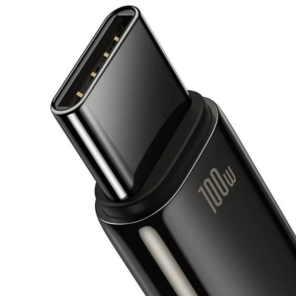 Cablu Baseus Tungsten Gold (CAWJ000101), USB to Type-C, Super Fast Charge, 100W, 480Mbps, 2m, Negru