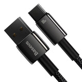 Cablu Baseus Tungsten Gold (CAWJ000101), USB to Type-C, Super Fast Charge, 100W, 480Mbps, 2m, Negru
