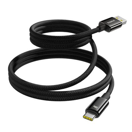 Cablu Baseus Tungsten Gold (P10319805111-02), Type-C to USB, Super Fast Charge, 100W, 480Mbps, 1m, Negru