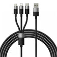 Cablu Baseus StarSpeed (CAXS000001), Fast Charging, USB to Lightning, Micro-USB, USB-C, 20W, 5V/3.5A, 1.2m, Negru