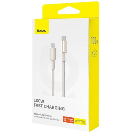 Cablu Baseus Tungsten Gold (P10319800G21-00), Type-C to Type-C, Super Fast Charge, 100W, 480Mbps, 1m, Auriu
