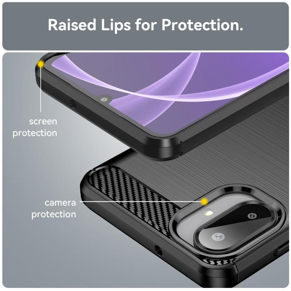 Husa de protectie Techsuit Carbon Silicone compatibil cu Samsung Galaxy A07 4G, Negru