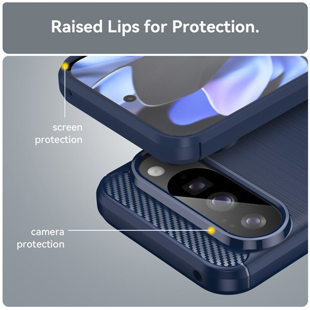 Husa de protectie Techsuit Carbon Silicone compatibil cu Google Pixel 10 / 10 Pro, Albastru