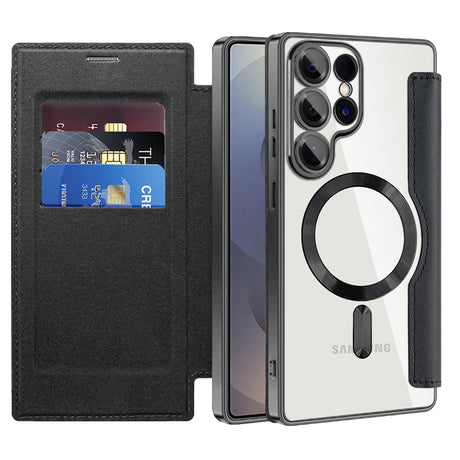 Husa de protectie Techsuit SmartMag Book compatibil cu Samsung Galaxy S25 Ultra, Negru