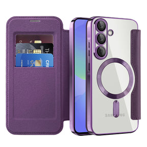 Husa de protectie Techsuit SmartMag Book compatibil cu Samsung Galaxy A36 5G, Mov