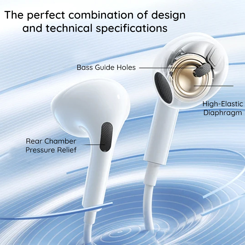 Casti Baseus Wired Earphones Encok CZ19 (A00182201213-00), Type-C, 13mm Drivers, 60° Semi-in-Ear, Omni-Directional Mic, Alb