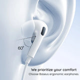 Casti Baseus Wired Earphones Encok CZ19 (A00182201213-00), Type-C, 13mm Drivers, 60° Semi-in-Ear, Omni-Directional Mic, Alb