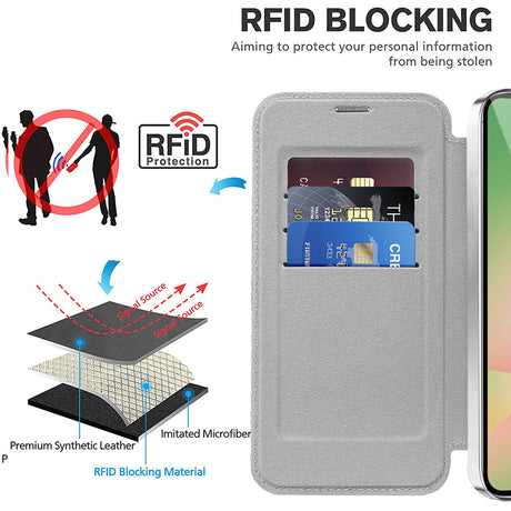 Husa de protectie Techsuit SmartMag Book compatibil cu Samsung Galaxy A26 5G, Gri
