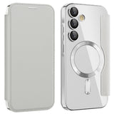 Husa de protectie Techsuit SmartMag Book compatibil cu Samsung Galaxy A55 5G, Gri