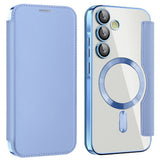 Husa de protectie Techsuit SmartMag Book compatibil cu Samsung Galaxy A55 5G, Albastru Deschis