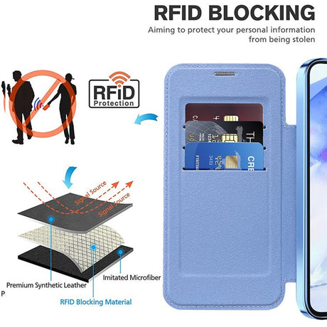 Husa de protectie Techsuit SmartMag Book compatibil cu Samsung Galaxy A55 5G, Albastru Deschis